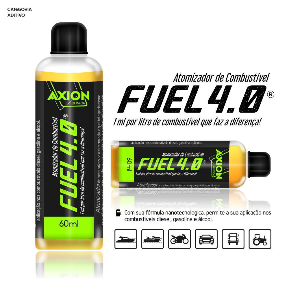 FUEL 4.0 Aditivo Atomizador de Combustível Diesel - Gasolina - Etanol